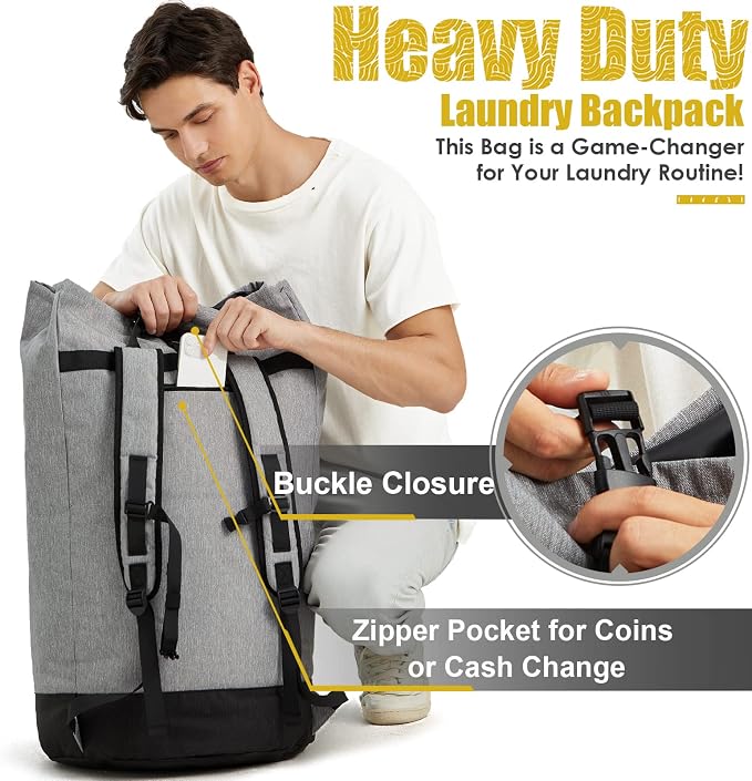 Laundry Bag for College, 115L Heavy Duty Laundry Backpack - Image 5