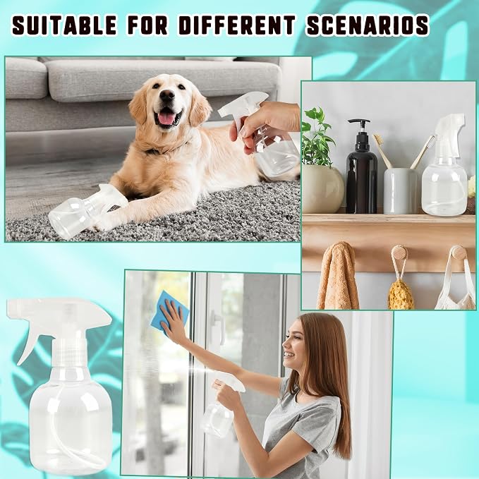 25 Pcs Plastic Spray Bottles 8 oz Empty Clear Refillable Spray Bottles - Image 7