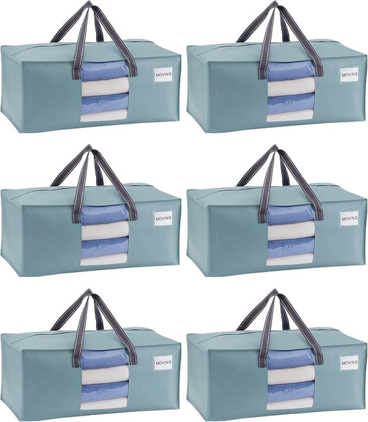 VENO 6 Pack Moving Bags for College, Heavy-Duty Storage Totes, Moving Boxes and by Veno