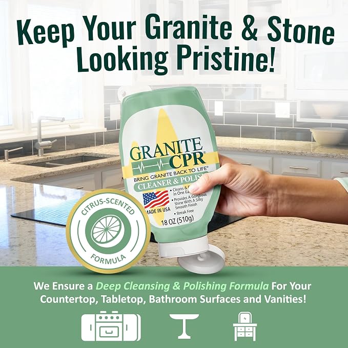 CPR Granite Cleaner Can Be Used Daily On Granite, Quartz & Corian. Leaves A - Image 2