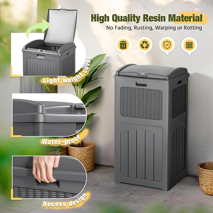 Devoko 33 Gallon Outdoor Trash Can - Image 2