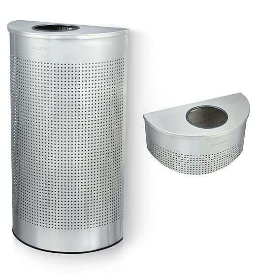 Alpine Half Round Trash Can Open Top by AlpineIndustries