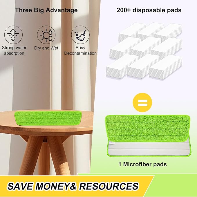 16.5 inch Reusable Mop Pads Microfiber Spray Mop Replacement Heads - Image 7