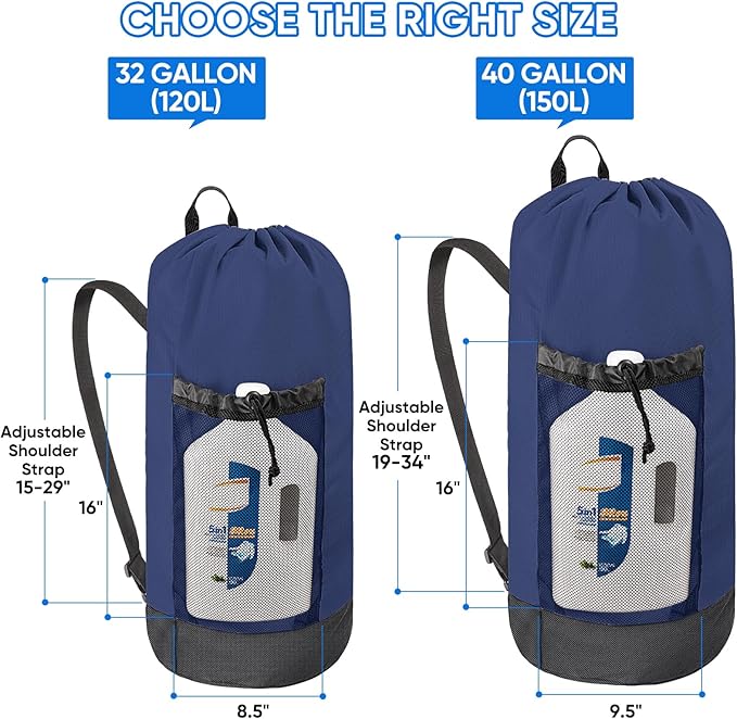 BALEINE 120L Laundry Bag Backpack, 900D Oxford Fabric Large Travel Laundry Bags - Image 2