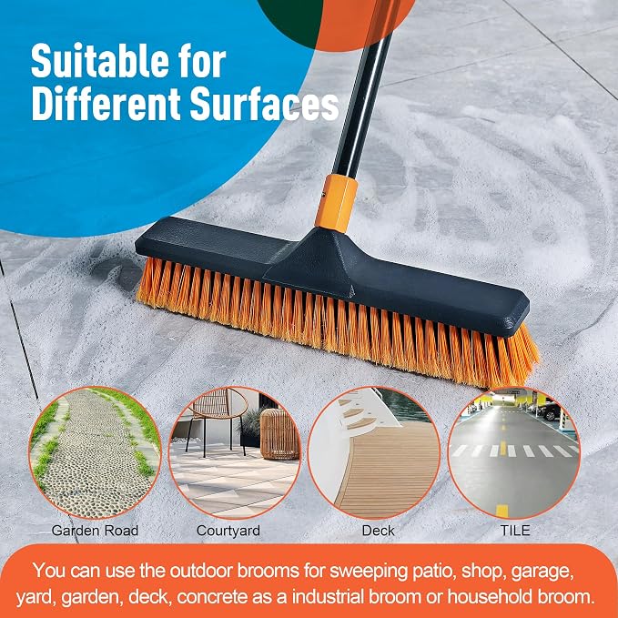 18" Push Broom Outdoor for Floor Cleaning - Image 5