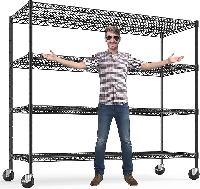 REIBII 75.6" H Storage Shelves 2500LBS Wire Shelving Unit by REIBII