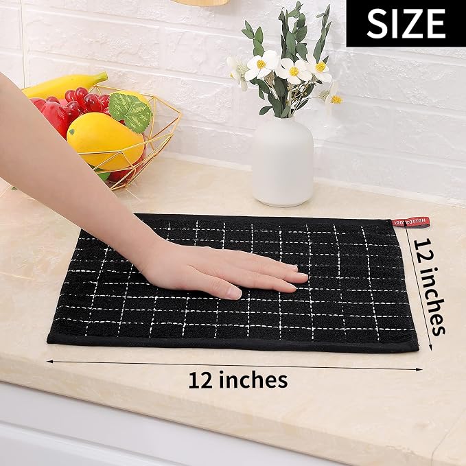Homaxy 100% Cotton Terry Kitchen Dish Cloths, Ultra Soft and Absorbent Dish - Image 5