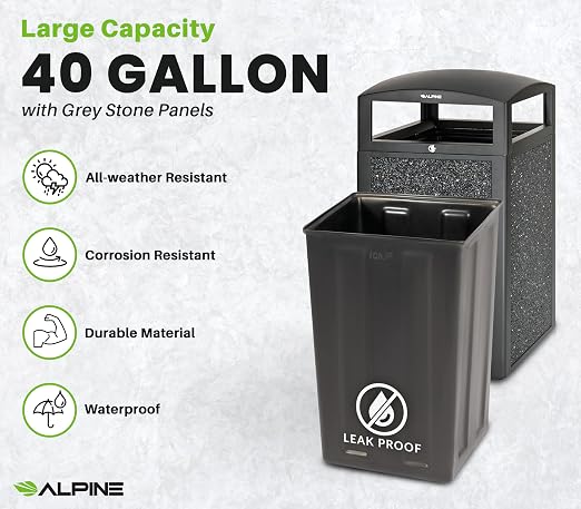 Alpine Outdoor Commercial Trash Can - Image 6