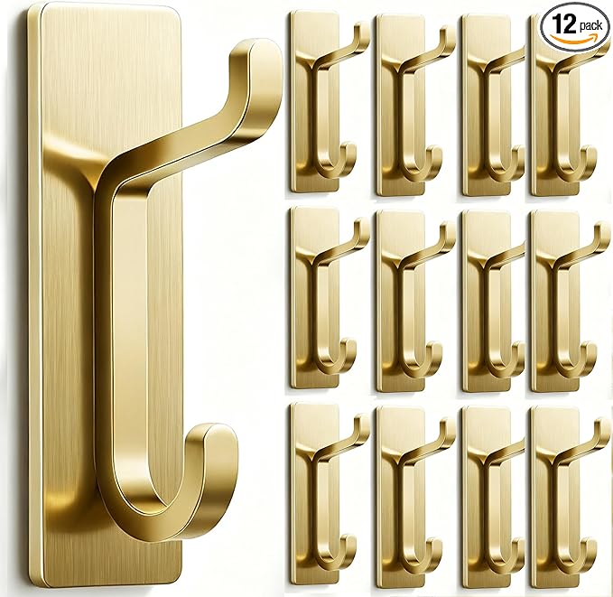 pickpiff Wall Hooks for Coat and Towel: 13LB Adhesive Door Hanger Stick on by pickpiff