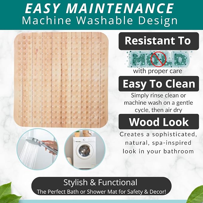 ENKOSI Extra Large Square Non Slip Shower Mat - Image 4