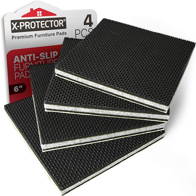 X-PROTECTOR Non Slip Furniture Pads – 4 PCS Premium Furniture Grippers 6"! Best by X-Protector