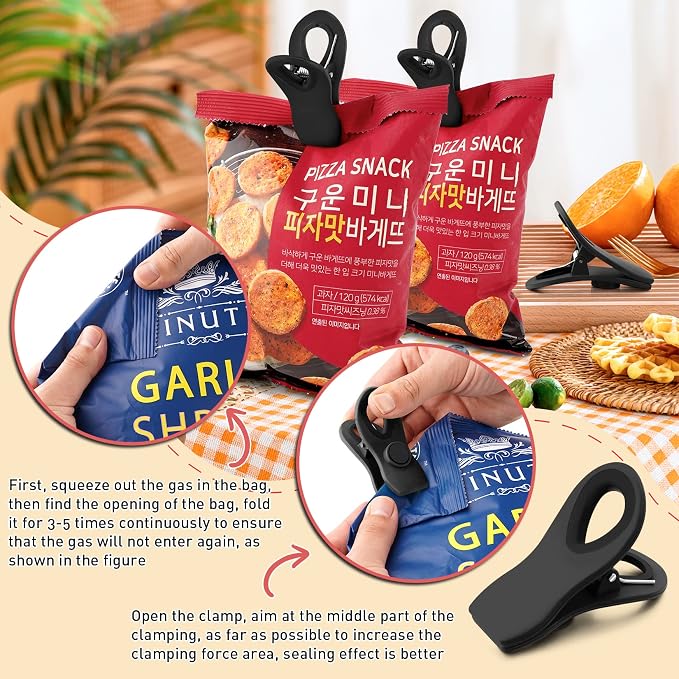 12 Pack Magnetic Chip Clips, Bread Clips Food Bag Clips - Image 4