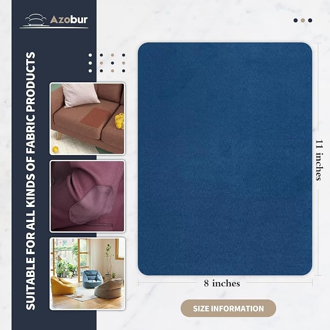 Azobur Velvet Patch, Self-Adhesive Rectangular Flannel Fabric Patch, Automotive - Image 2