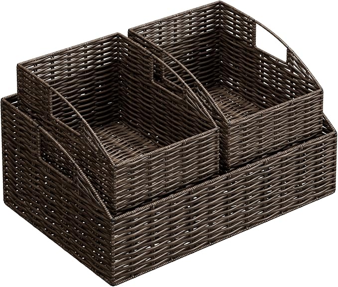 Ollieroo Rattan Storage Baskets, Handwoven Wicker Storage Bins - Image 8