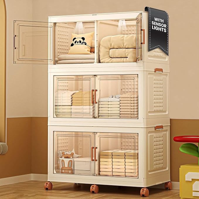 568QT/141Gal 3 Layer Stackable Storage Bins by FinchesCLUB