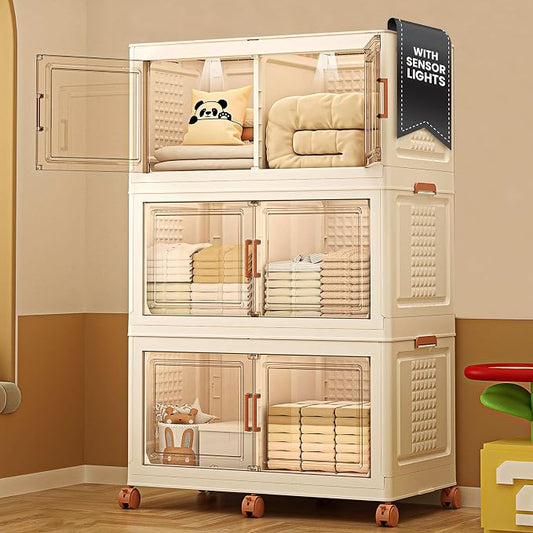 568QT/141Gal 3 Layer Stackable Storage Bins by FinchesCLUB