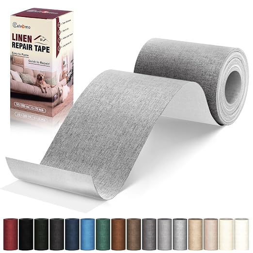 Linen Repair Tape 4x79 inch, Self Adhesive Fabric Patches, Linen Patch Tape Kit by Cahomo