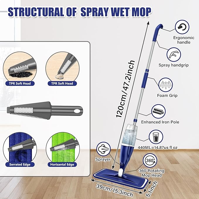 Microfiber Spray Mop for Floors Cleaning: Wet Dry Hardwood Floor Mops - Image 6