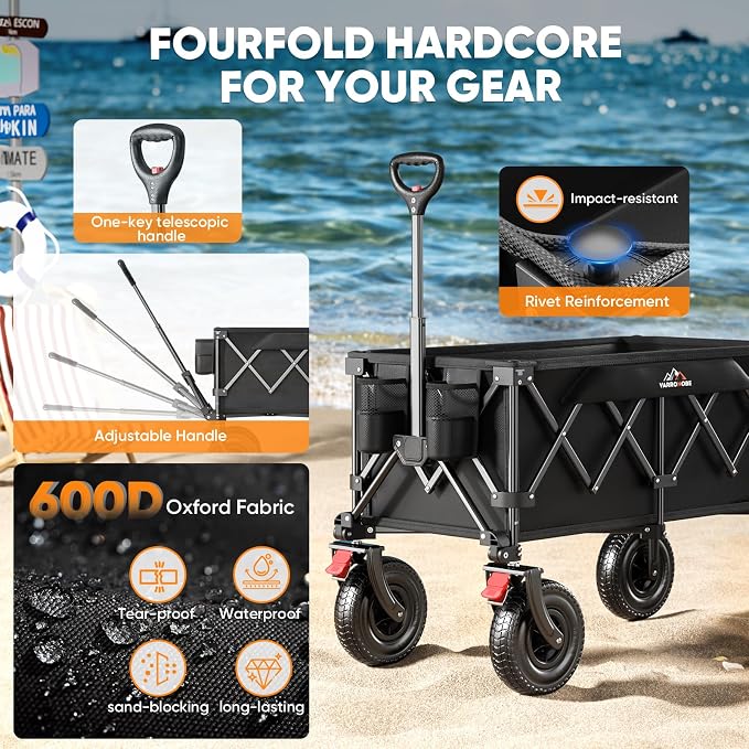 Beach Wagon with 9x3 Big Rubber Wheels - Image 6