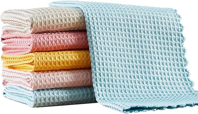 JOYMOOP Waffle Weave Cleaning Cloth, Reusable Absorbent Microfiber Cleaning by JOYMOOP