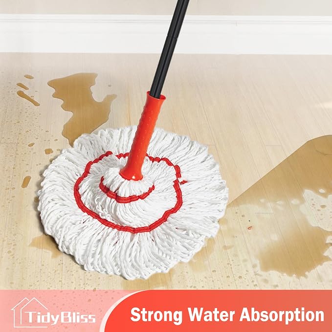 Self Wringing Twist Mop for Floor Cleaning, 57.5 inches Long Handle Cotton - Image 7