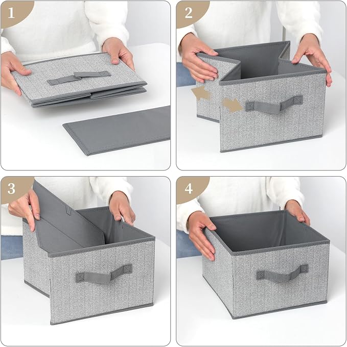 Storage Baskets, 11-Inch Woven Fabric Bins, Storage Cubes - Image 8