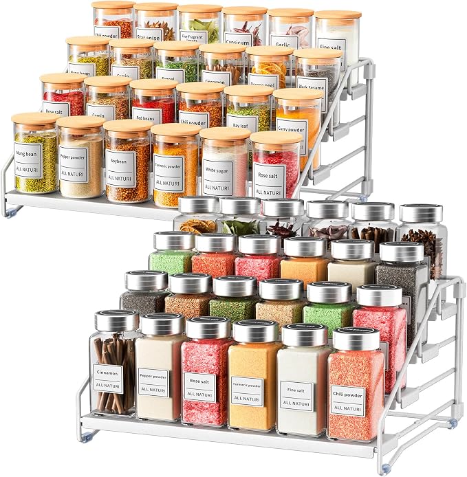 RCHYFEED 4 Tier Spice Rack Organizer, Spice Organization by RCHYFEED