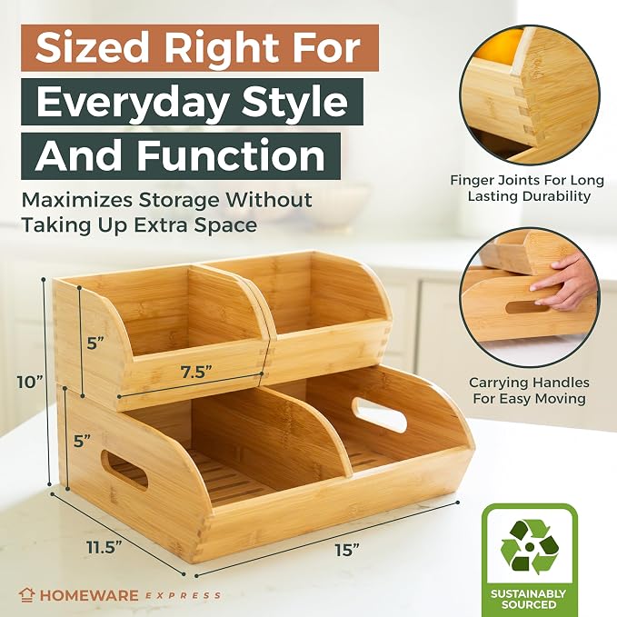 Potato and Onion Storage Bin for Pantry and Kitchen Counter - Image 5