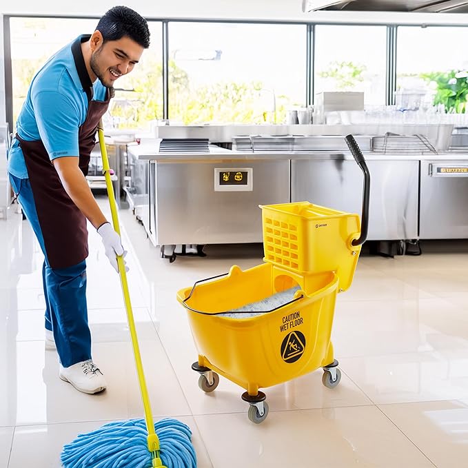 Dryser Commercial Side Press Wringer Combo Mop Bucket, 33 Quart - Image 7