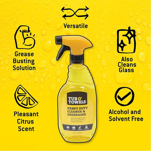 Tub O' Towels Heavy Duty Cleaner and Degreaser Spray Helps in Removing Oil Tar - Image 2
