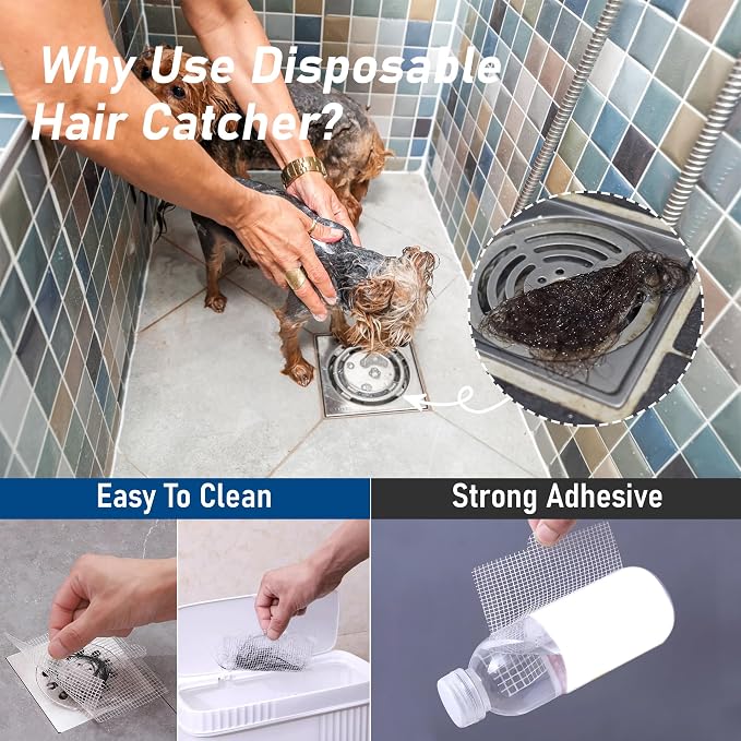 Disposable Hair Catcher Shower Drain Mesh Stickers, Hair Catchers - Image 2