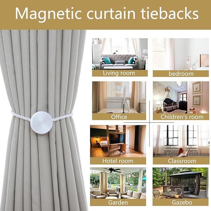 Magnetic Curtain Tiebacks - 12mm Magnetic Tie Backs - Image 6