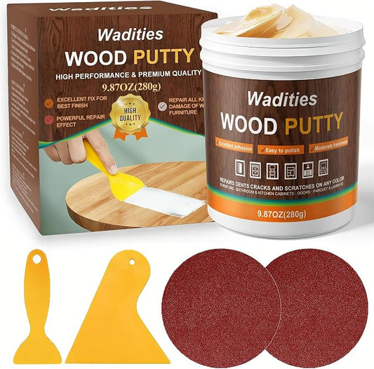 Natual Wood Filler, Natual Wood Putty, Paintable Stainable Wood Repair Putty by Wadities