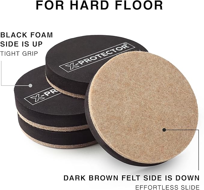 Furniture Sliders X-PROTECTOR 16 PCS – Furniture Sliders Hardwood Floors & Felt - Image 4