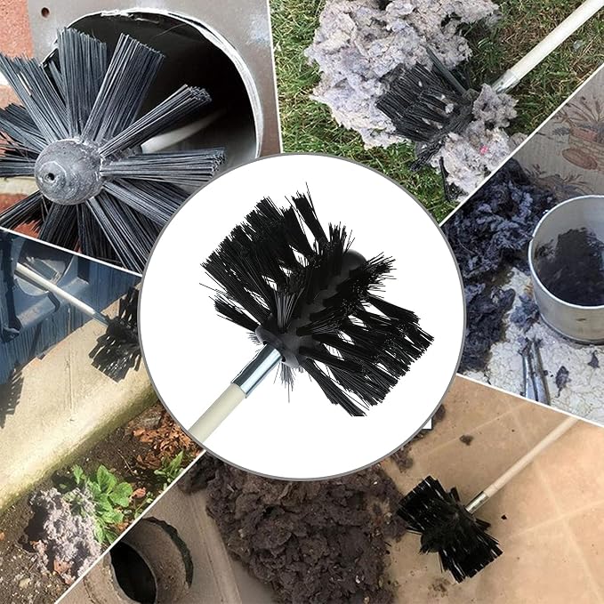 25 Feet Stove Pipe Clean Brush Extension Rods Flexible Fireplace Chimney Brush - Image 2