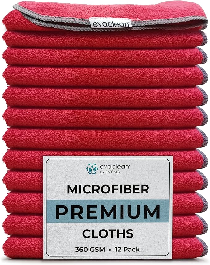 EvaClean Premium Microfiber Cleaning Cloth 16"x16" by Evaclean