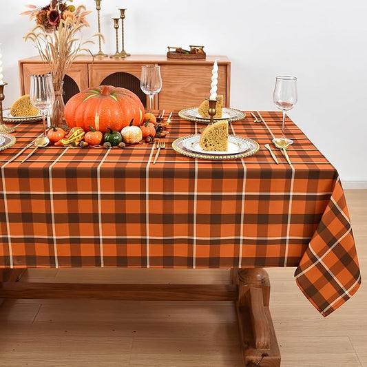 Waterproof Plaid Tablecloth Fabric by Essifunia