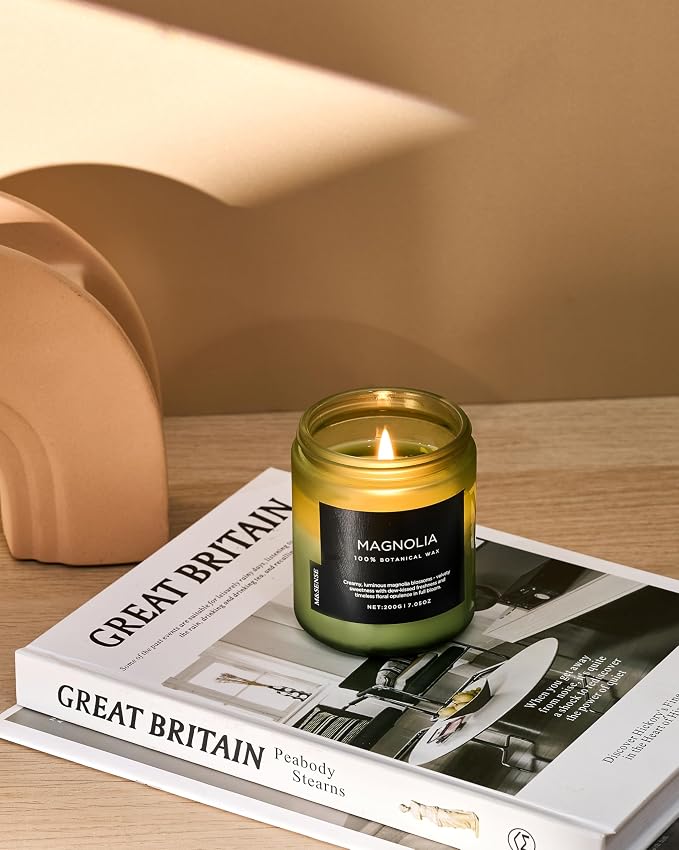 M&SENSE Magnolia Jasmine Scented Candle, 7.05oz 50 Hours Long Lasting Clean Non - Image 7