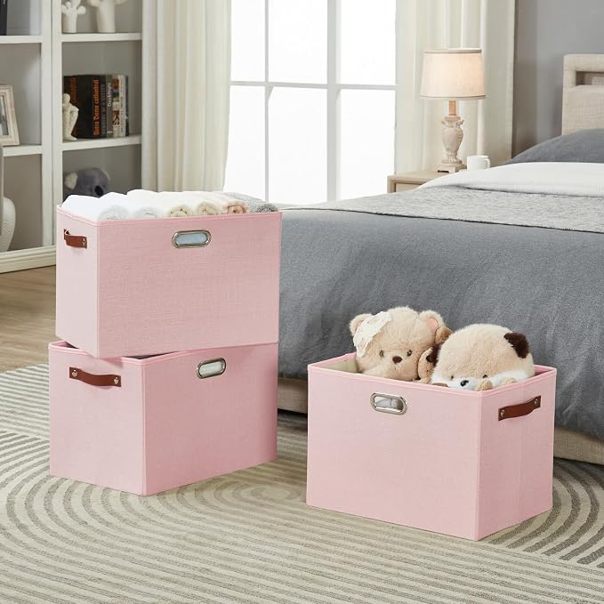 3-Pack Foldable Fabric Storage Bins - Image 5