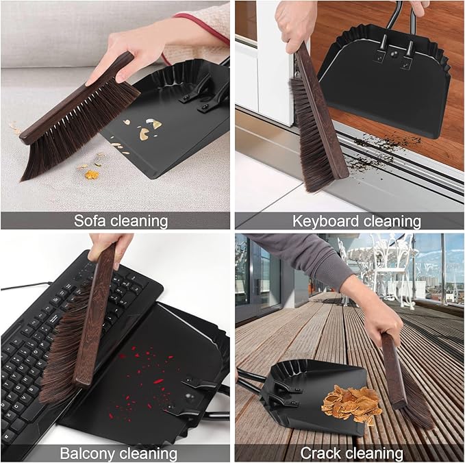 Heavy Duty Black Metal Dust Pan -Handheld Dustpan - Image 5