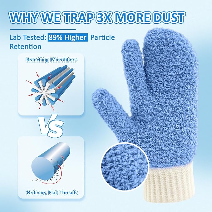 MIG4U Microfiber Dusting Gloves House Cleaning Glove - Image 2
