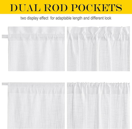 NICETOWN Door Curtains for Sliding Glass French Door, Farmhouse Linen Cutains - Image 2