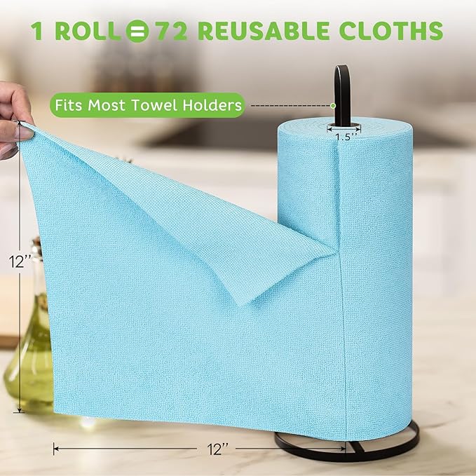 Matthew Microfiber Cleaning Cloth Roll 72Pack Reusable Paper Towels&Washable - Image 3