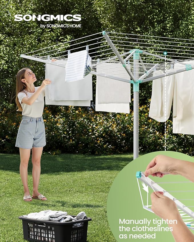 SONGMICS Umbrella Drying Rack, Retractable Outdoor Drying Rack, Height - Image 3