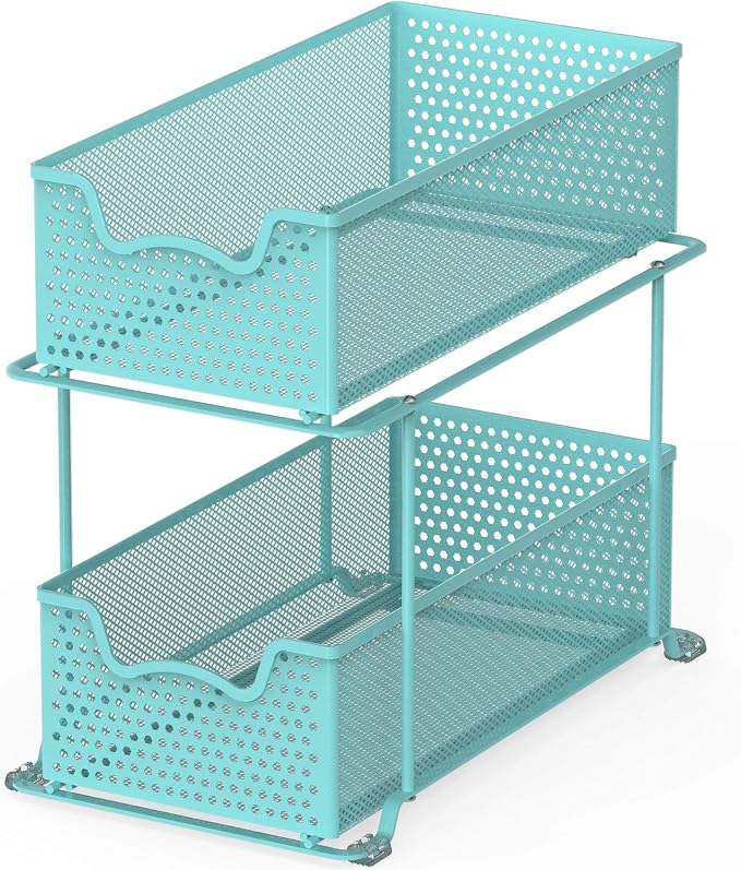 SIMPLE HOUSEWARE 2 Tier Sliding Cabinet Basket Organizer Drawer - Image 4