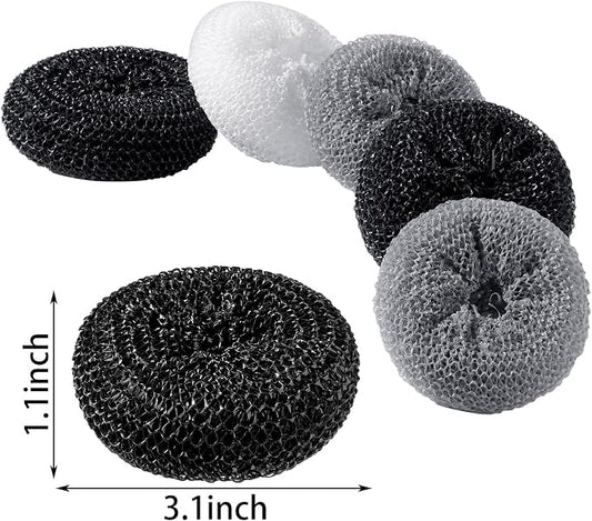 Blulu Plastic Dish Scrubbers for Dishes Pot Round Nylon Pad, Mesh Scouring Non - Image 2