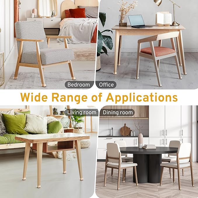 24PCS Rectangular Chair Leg Floor Protectors, Furniture Sliders, Non-Slip Felt - Image 7