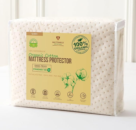 Luxury Waterproof Organic Mattress Protector Queen by MATTSHIELDORIGINAL