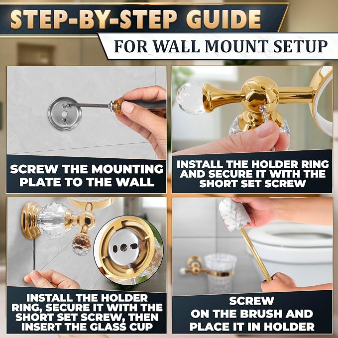 Gold Stainless Steel Toilet Brush - Image 6