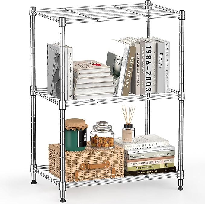 450 lbs Wire Storage Shelving 3-Tier Utility Shelving Unit Steel Organizer Wire by MEIGAOPLASTICANDMETALHKCOLIMITED